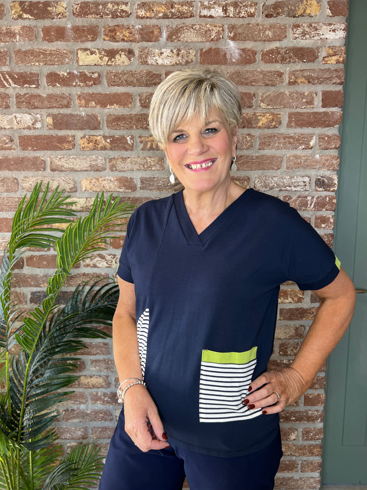 Peruzzi Stripe t-shirt In Navy