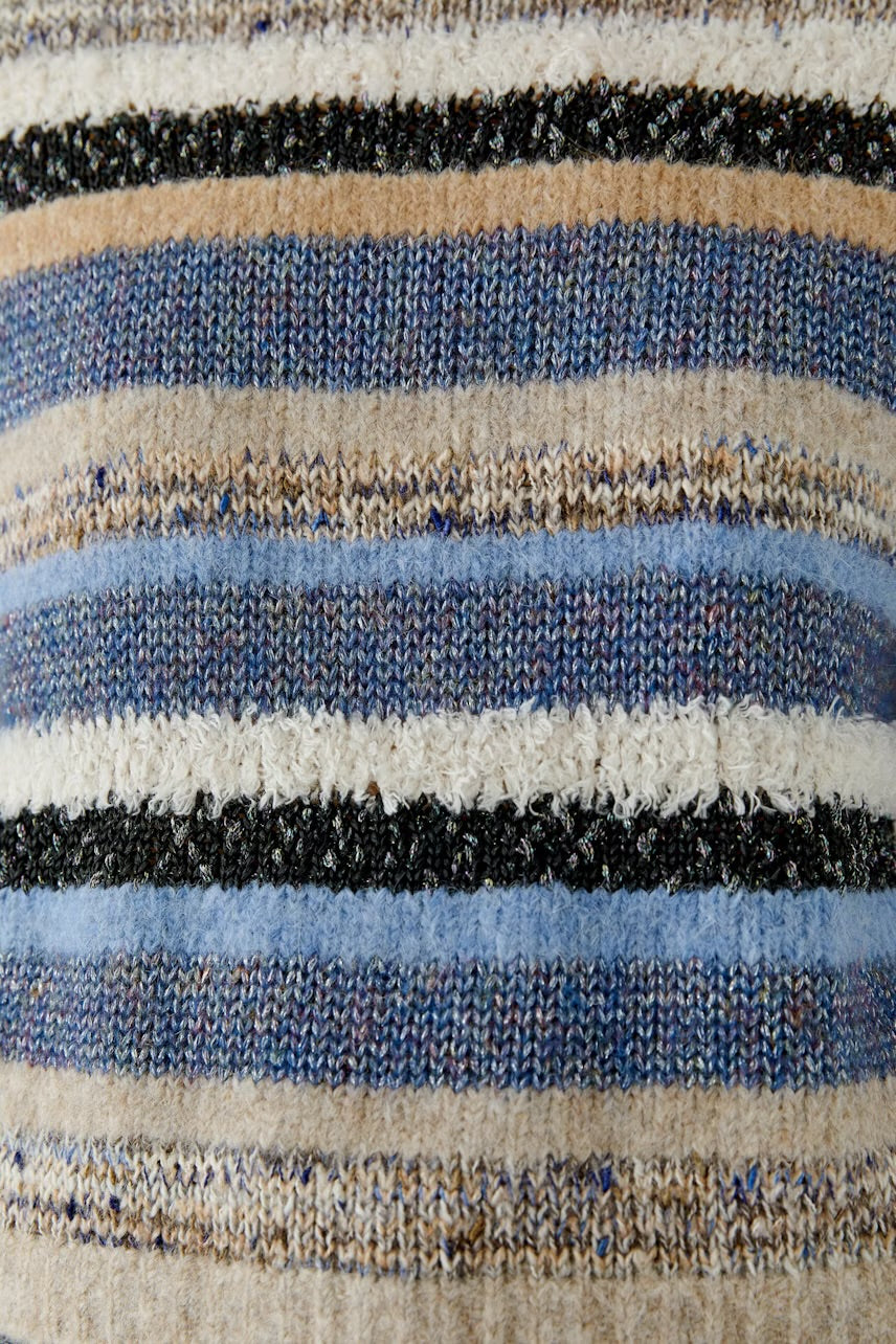 Oui Pullover In Light brown & blue