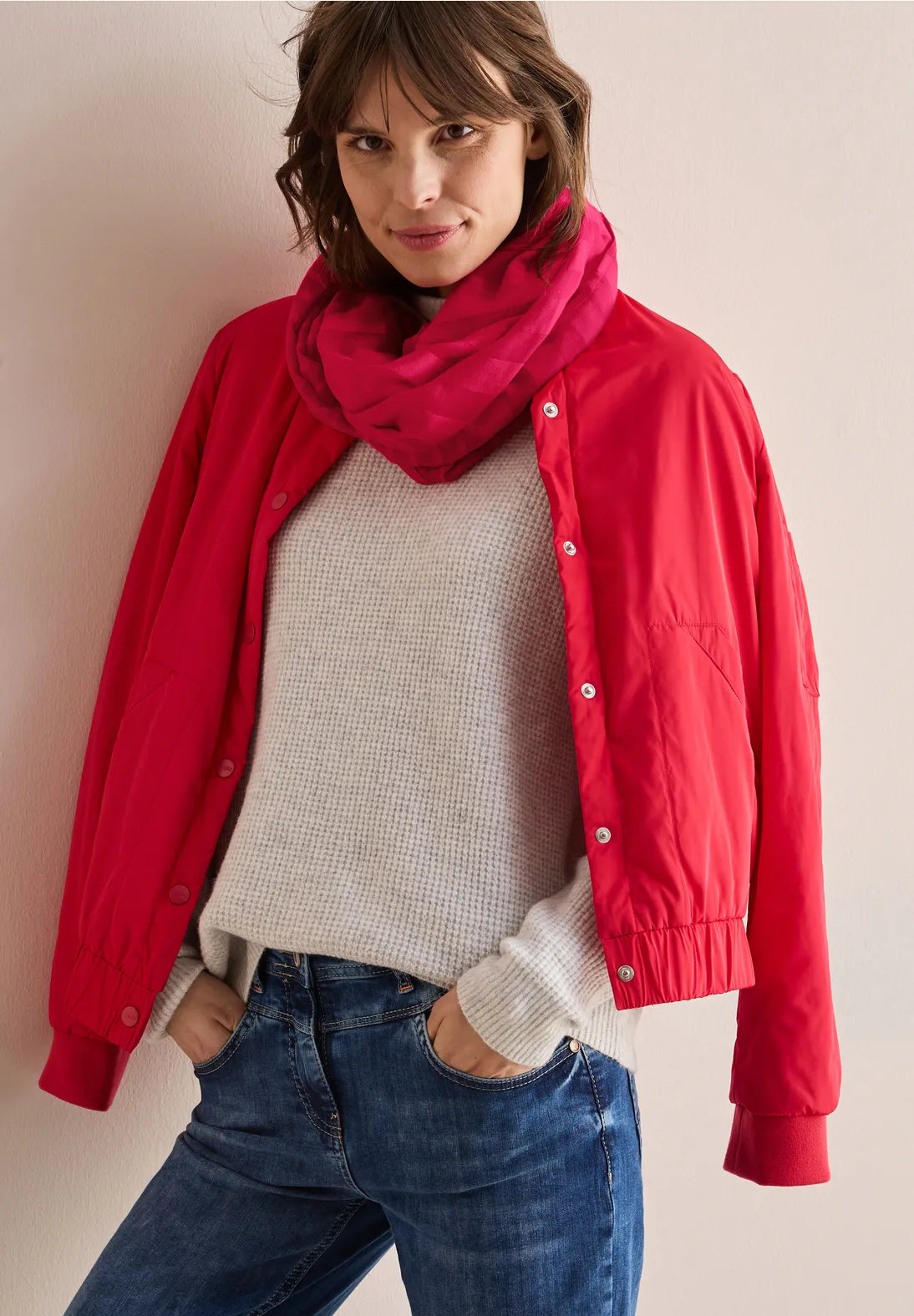 Cecil Woven Loop Snood In Granita Red