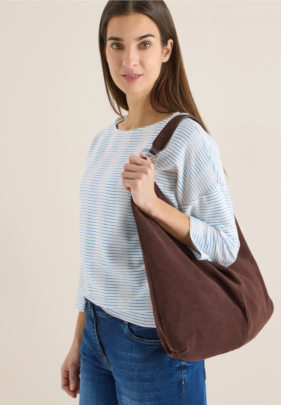 Cecil Wavy Striped Top In Cloud Blue
