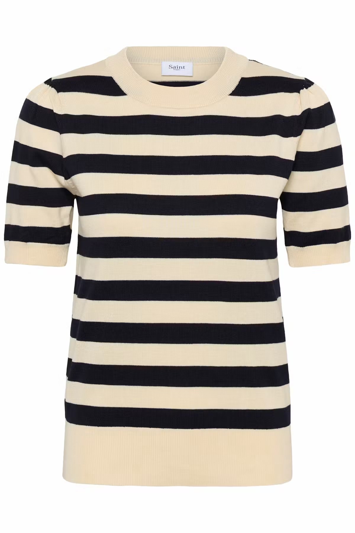 Striped pullover in navy & cream