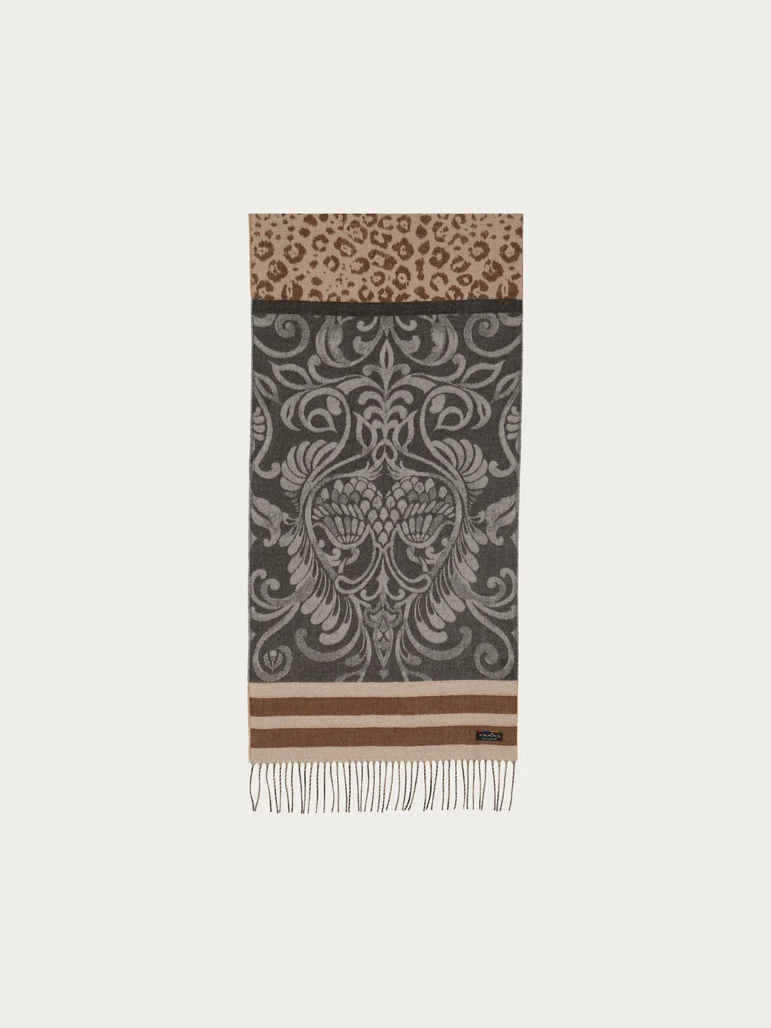 Cashmink paisley design Scarf In Grey