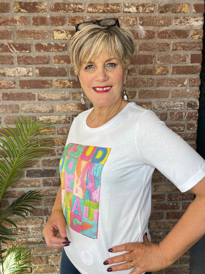 Milano Italy Print T-shirt In Off White