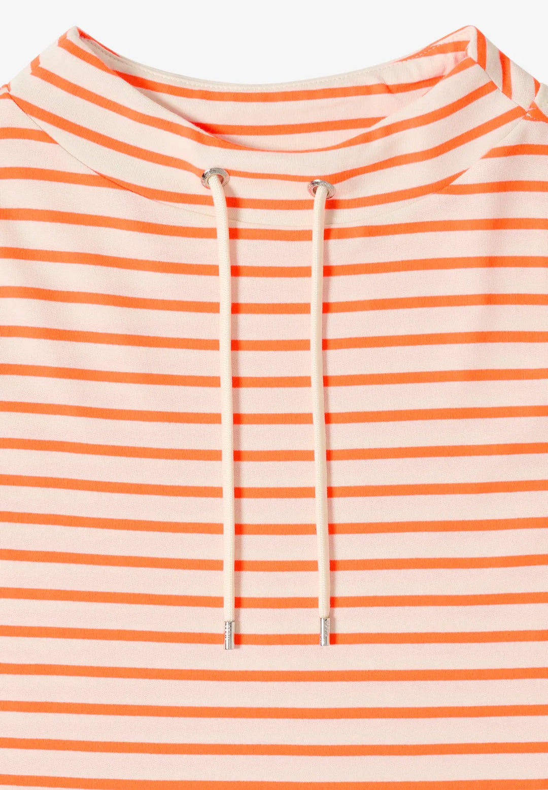 Cecil Striped Funnel Neck Sweatshirt In pearl Beige