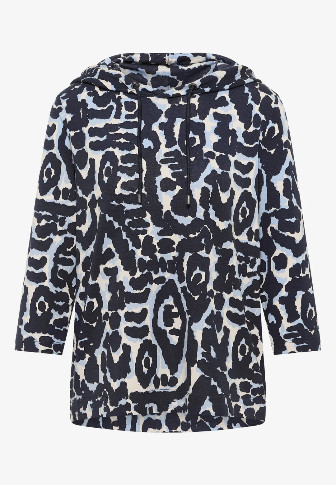 Cecil Patterned Hoodie In Urban Dark Blue