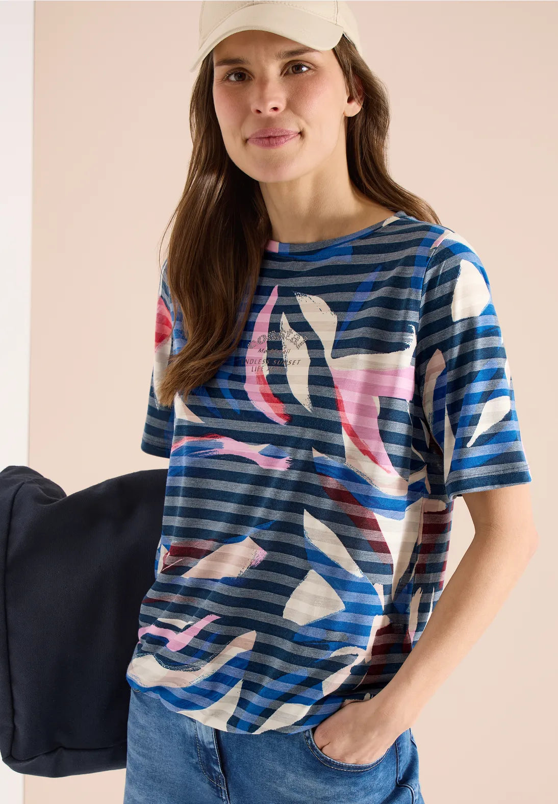 Cecil Burnout T-shirt In Universal Blue