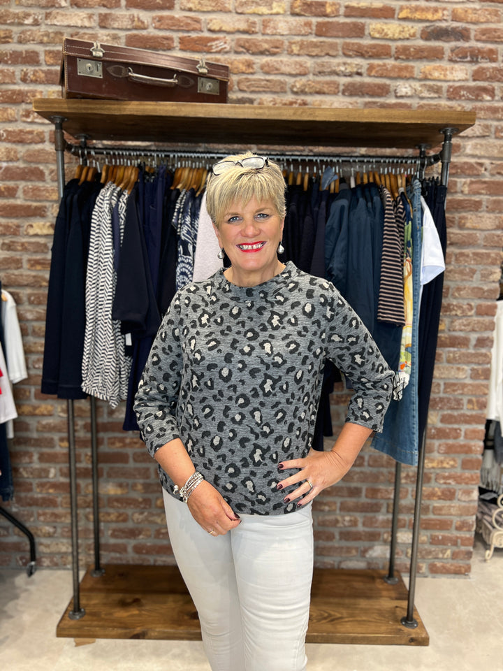 More & More Jacquard Sweatshirt In Grey