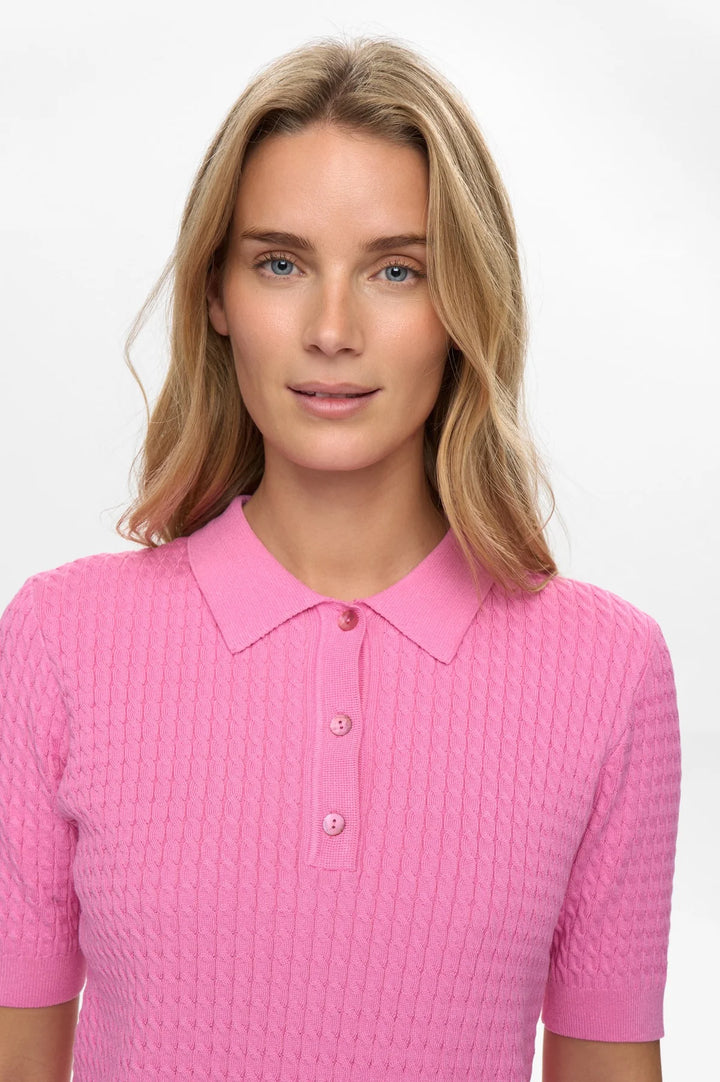 Nümph Nualette Polo Top In Fuchsia Pink