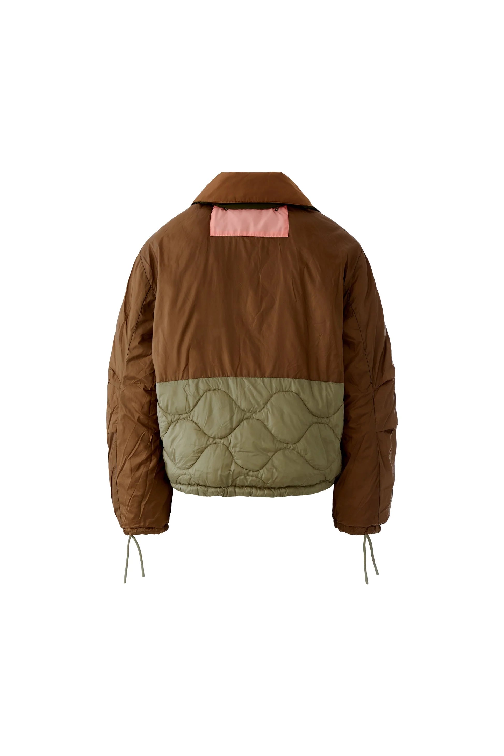 Oui Reversible Coat In Khaki & Brown