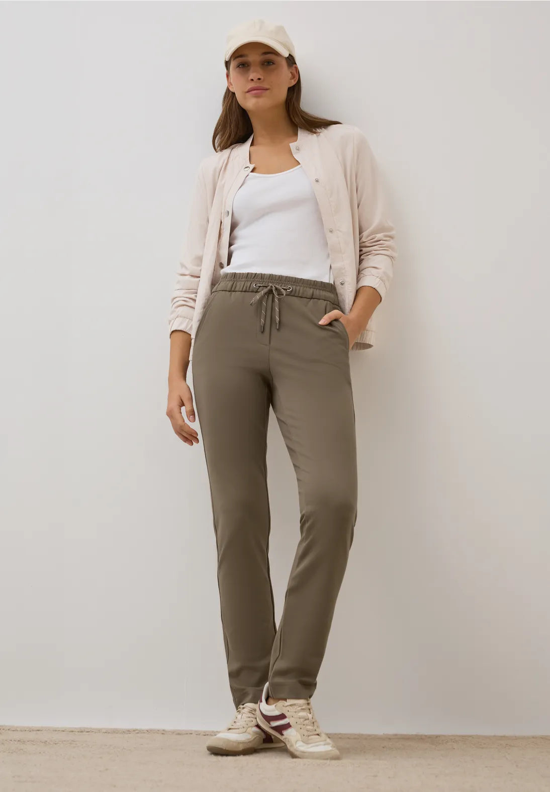 Cecil Tracey Trousers In Natural Taupe
