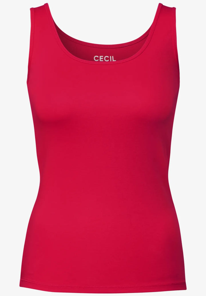 Cecil Linda Vest Top In Glazed Apple Red