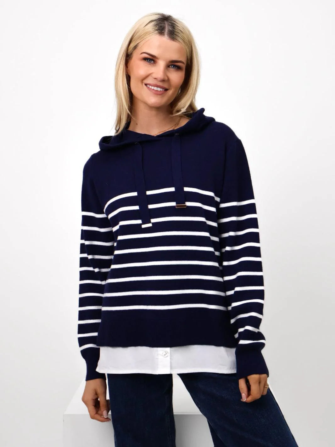 Kate & Pippa Sam Jumper In Navy & White stripe