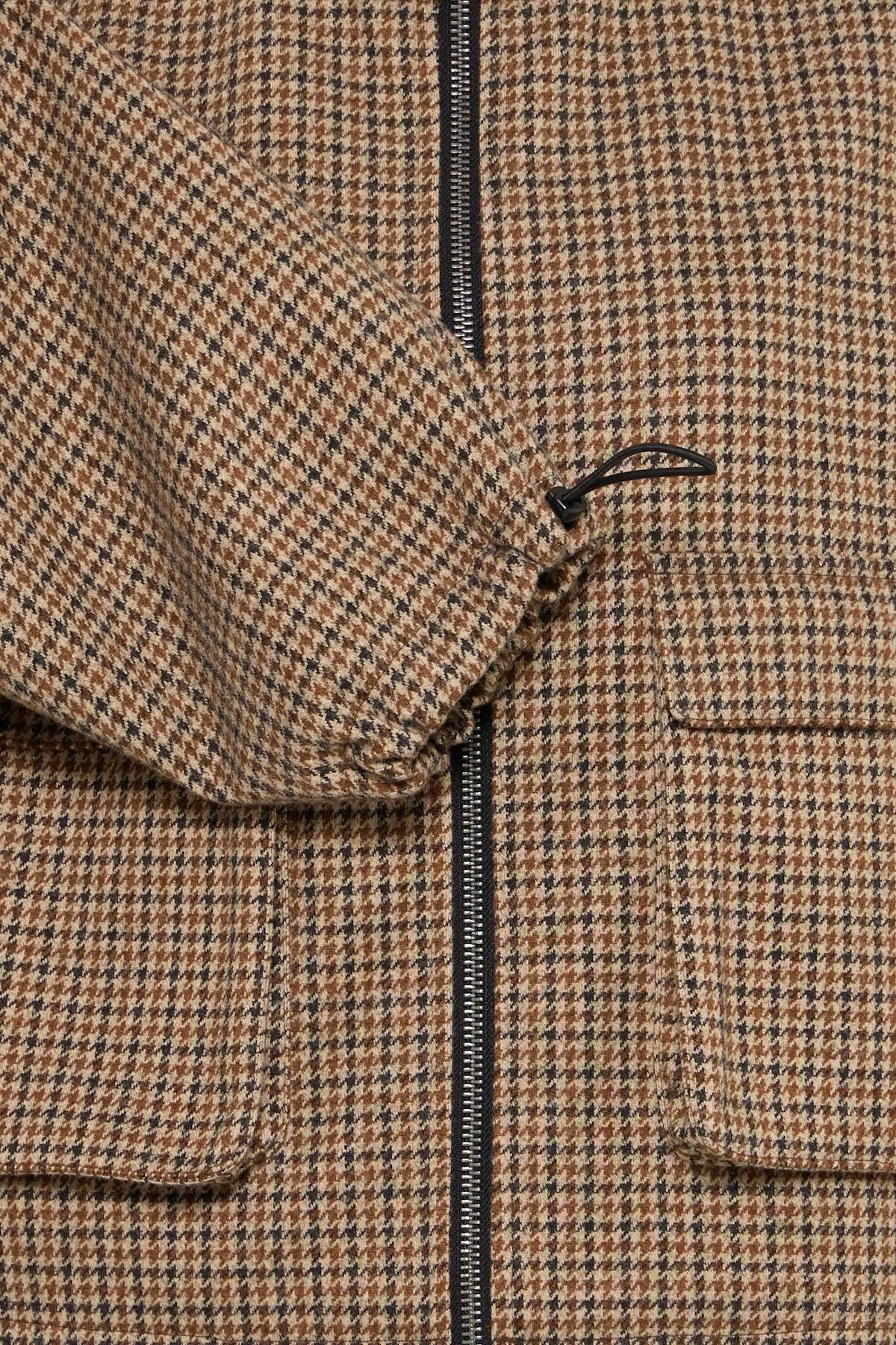 Houndstooth print jacket in brown multi