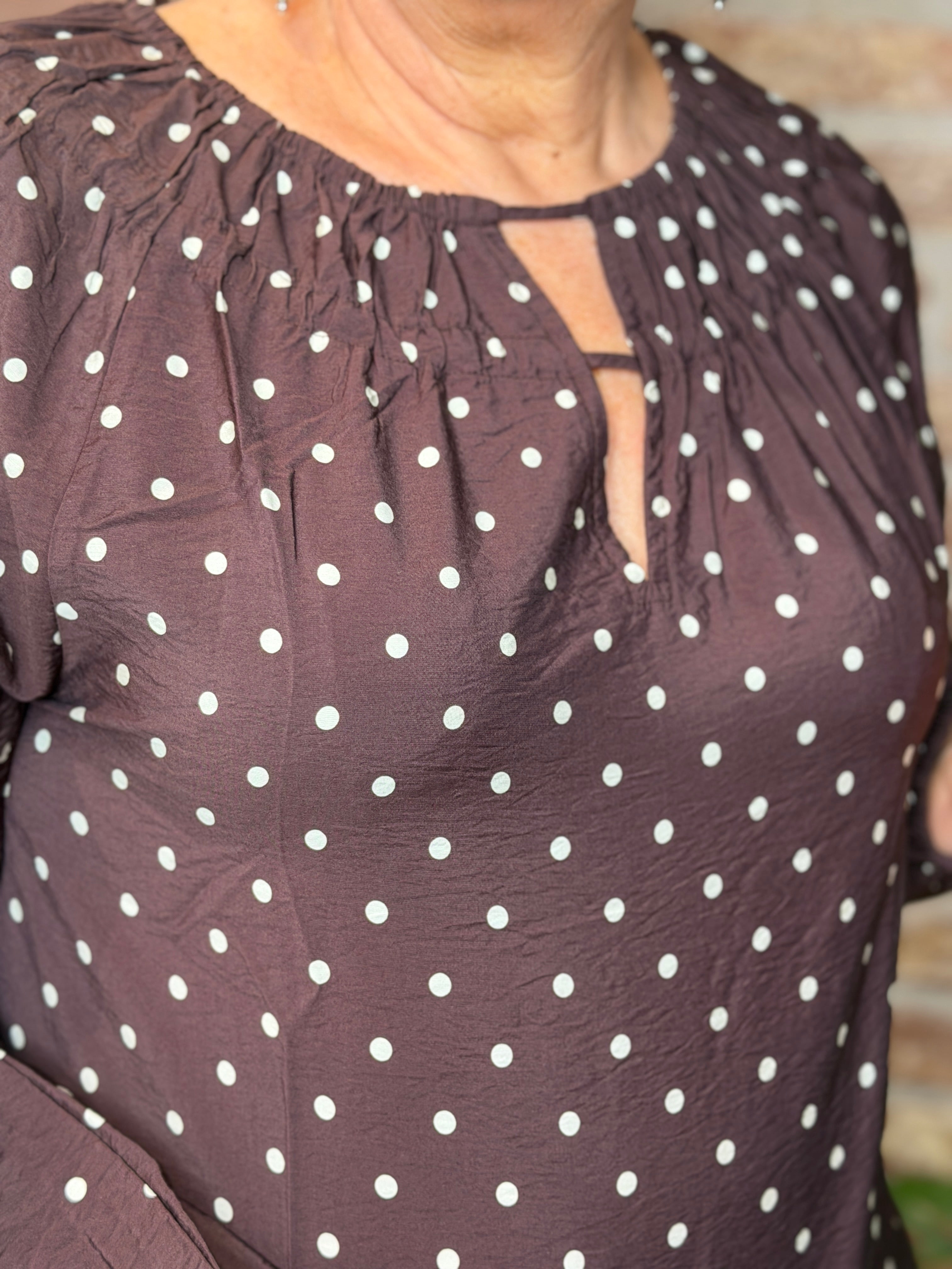 Spot blouse in coffee bean