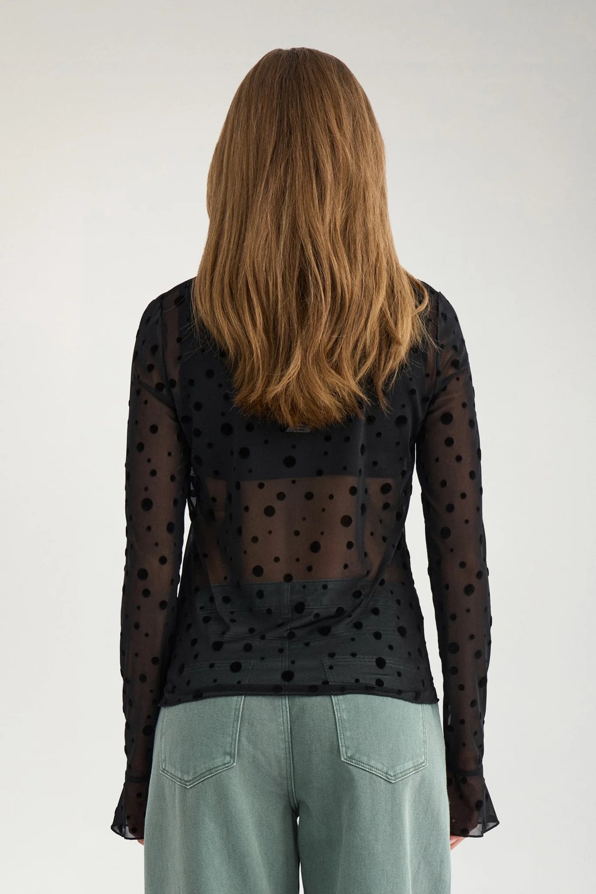 Nuevita spot mesh top in black