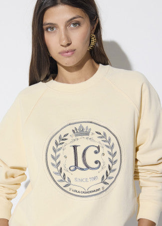 Sweatshirt with LC motif in Ecru