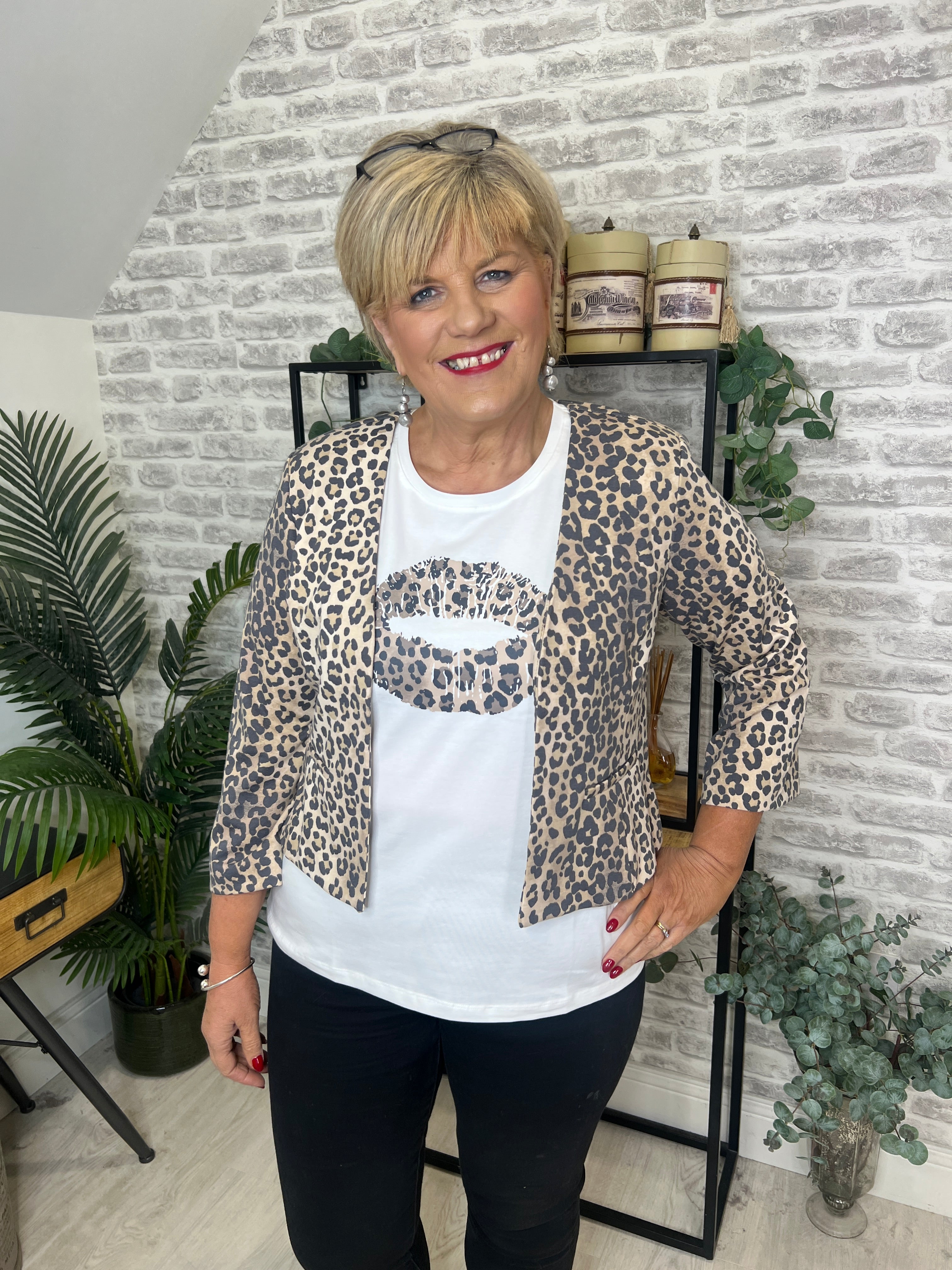 Culture Cueloise Short Blazer In leopard