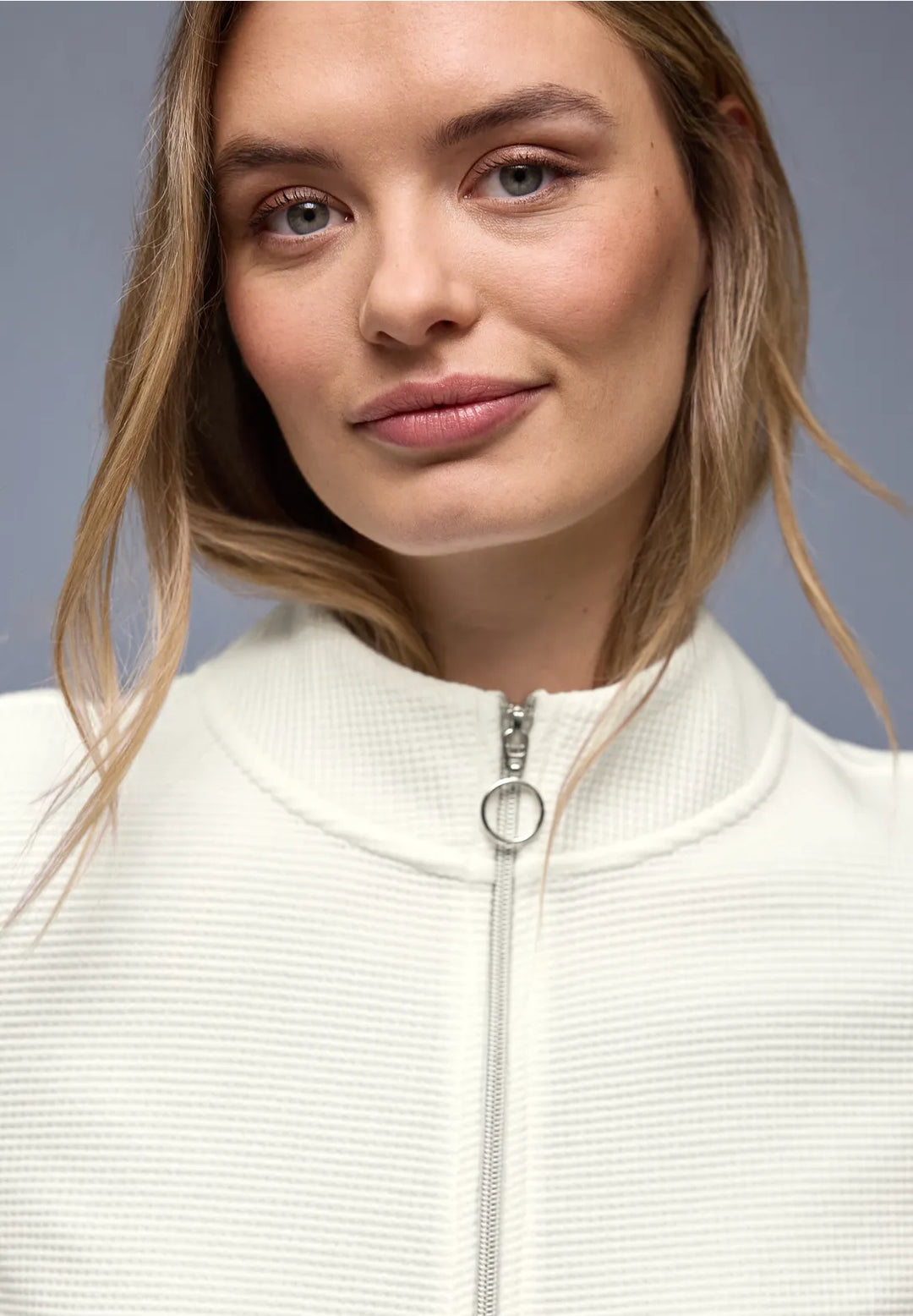 Street One Zipper Jacket In Off White