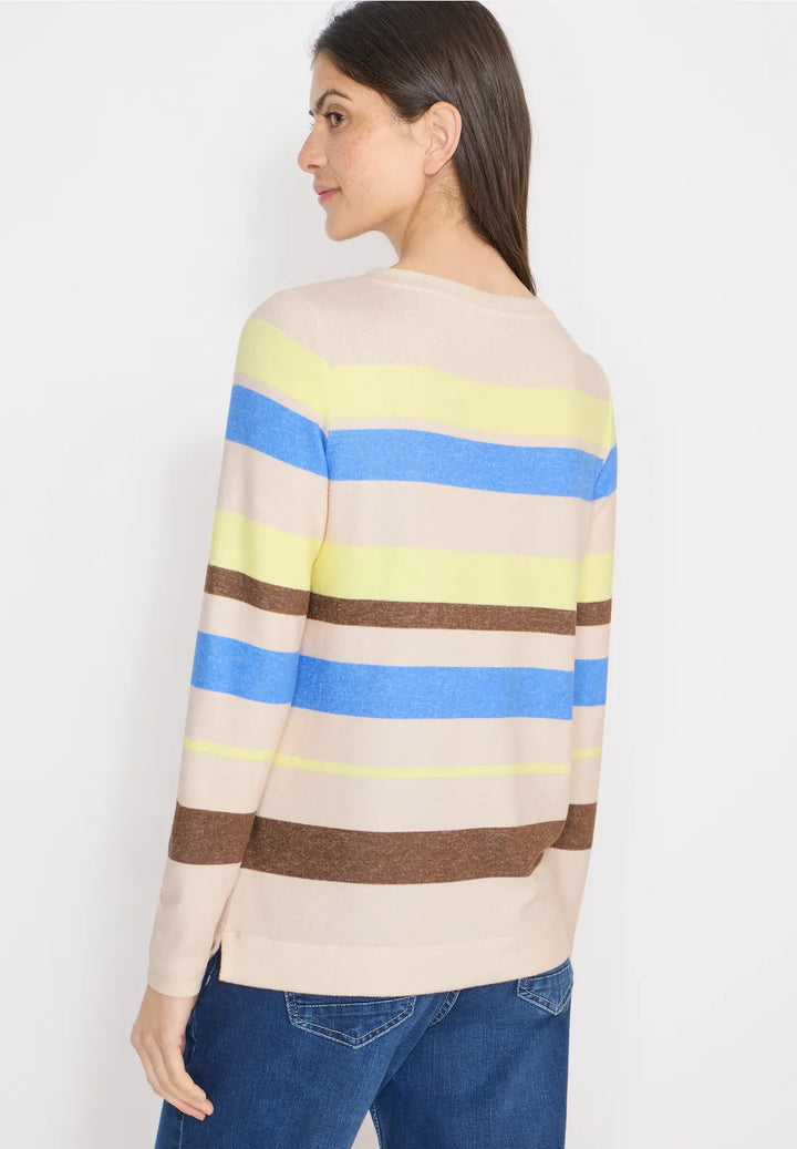 Cecil Striped Pullover In Urban Taupe Melange