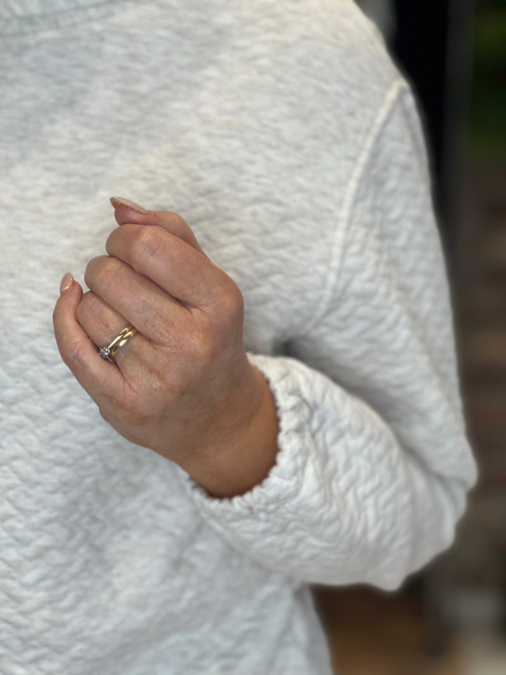 More & More Collar Sweatshirt In Cream Melange