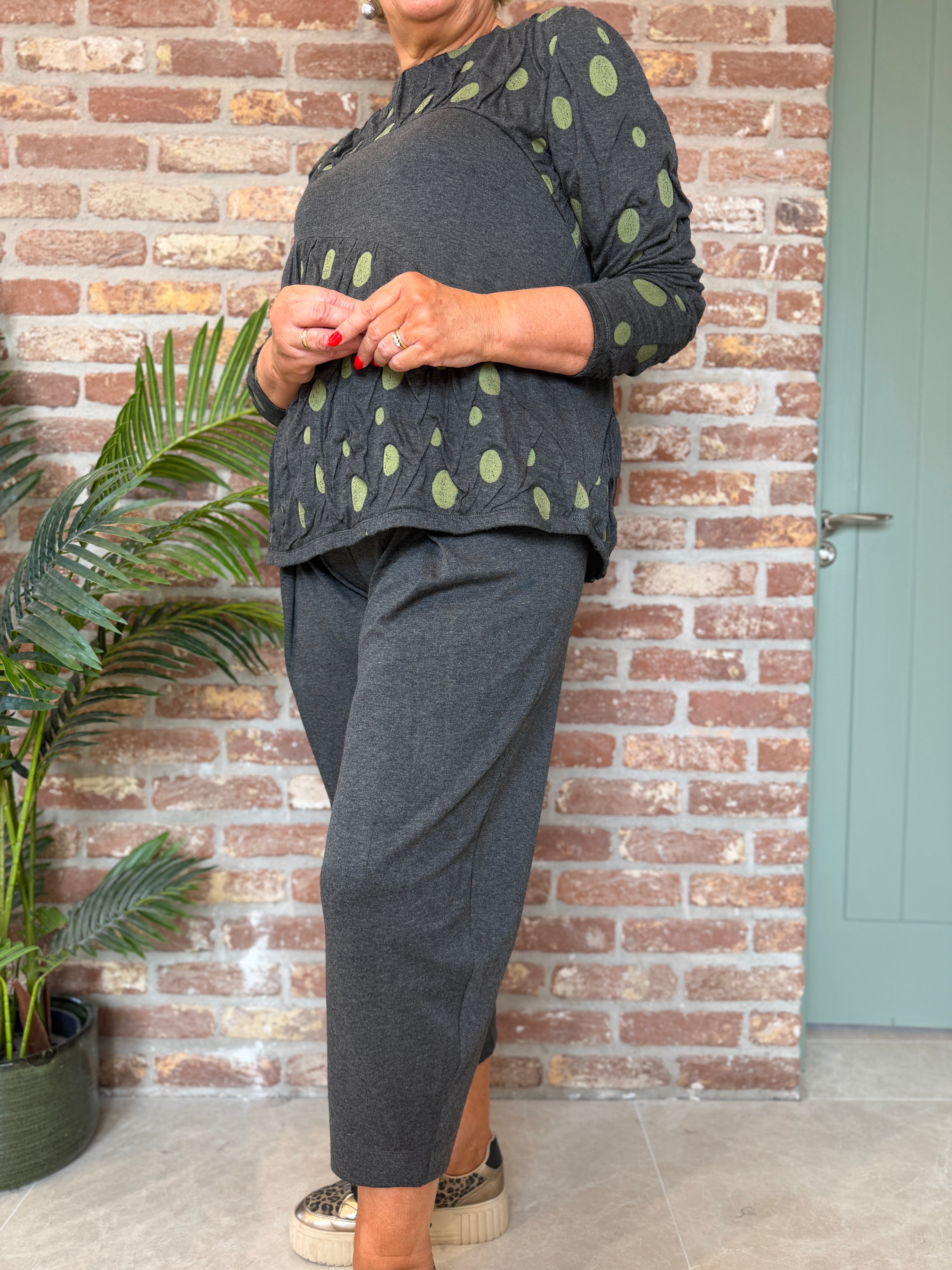 Pleated trousers in grey