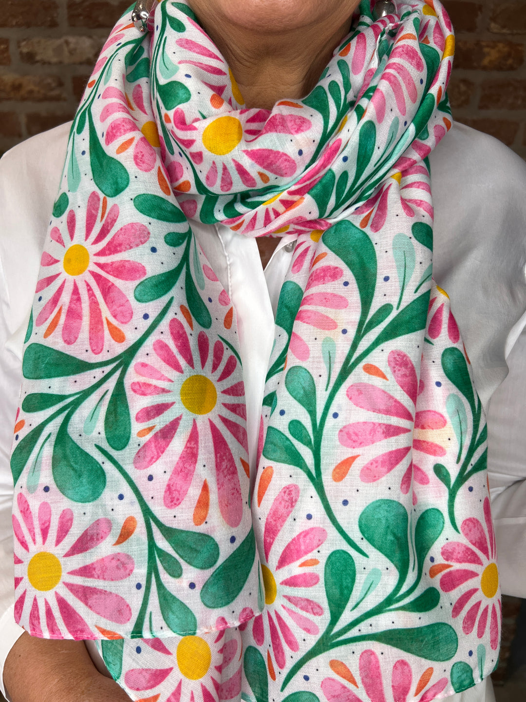 Pipa Floral Scarf In Pink Multi