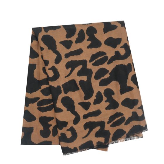 Amelia Animal Print Scarf In Beige