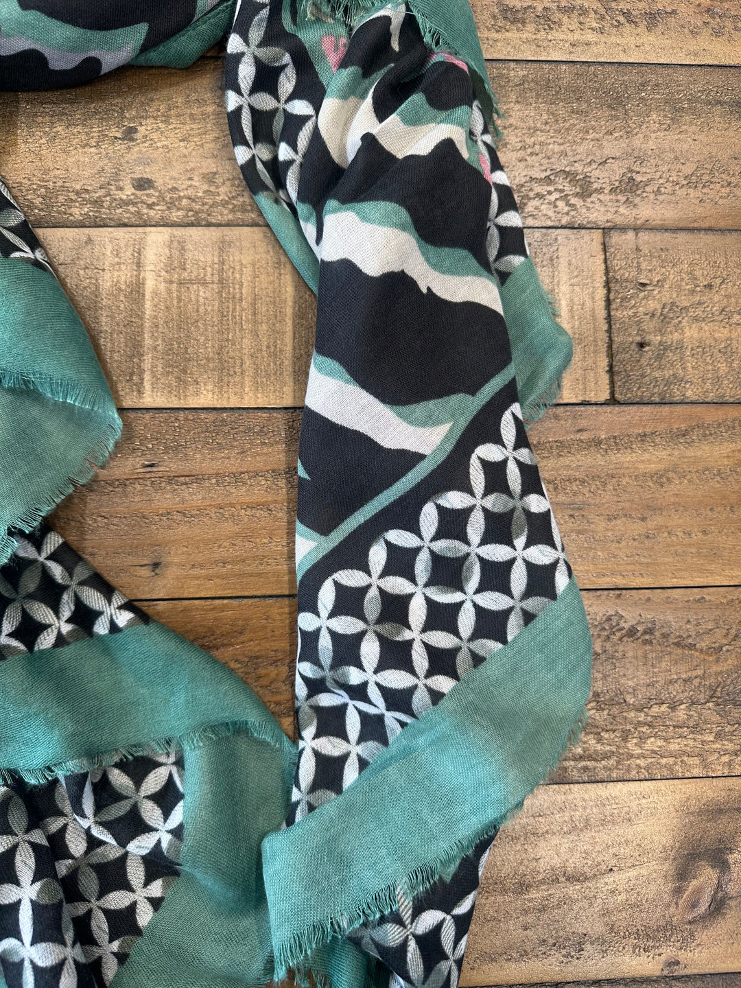 Amelia Zebra Print Scarf In Green