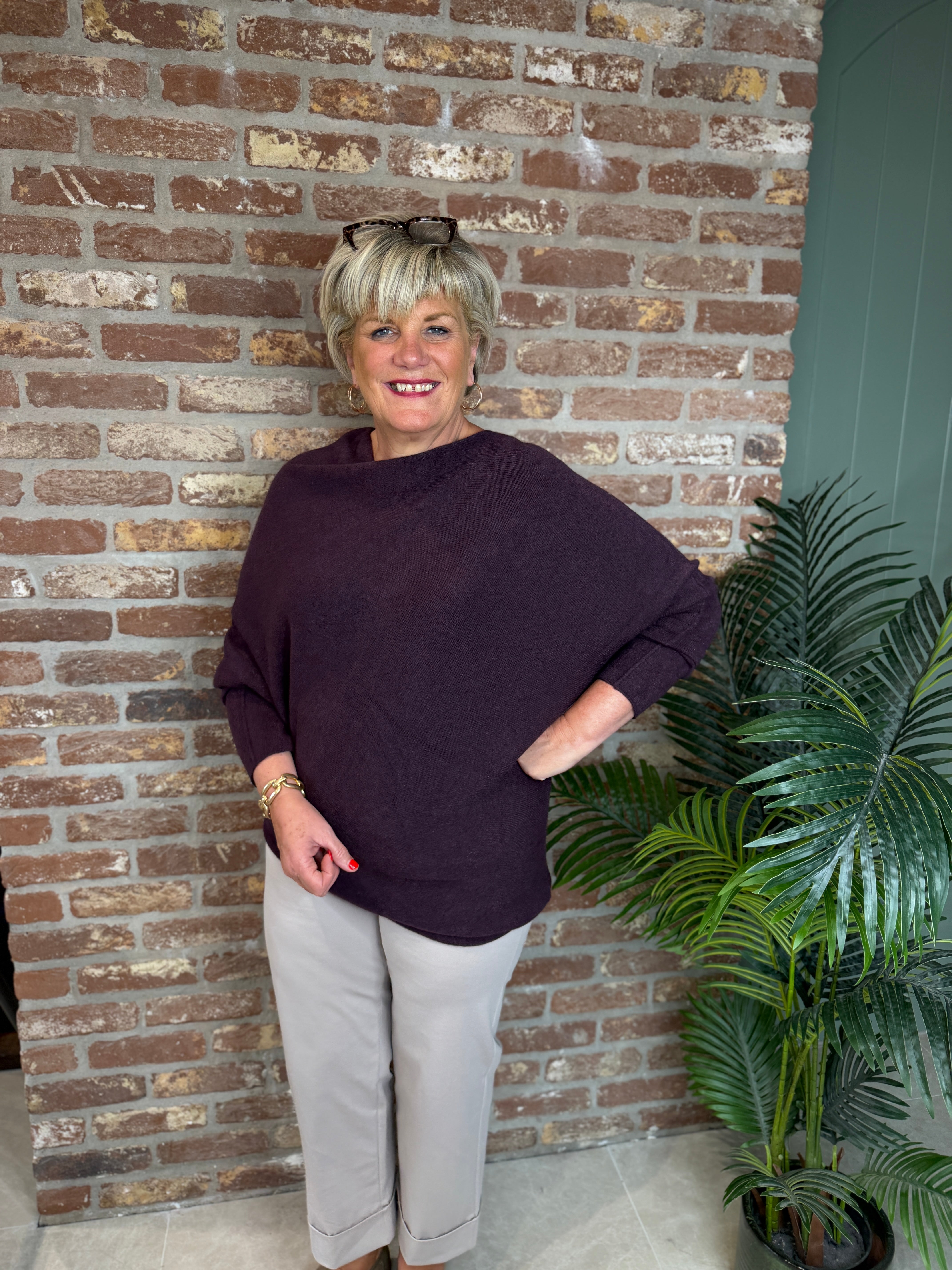 Asymmetric Knit In Mulberry