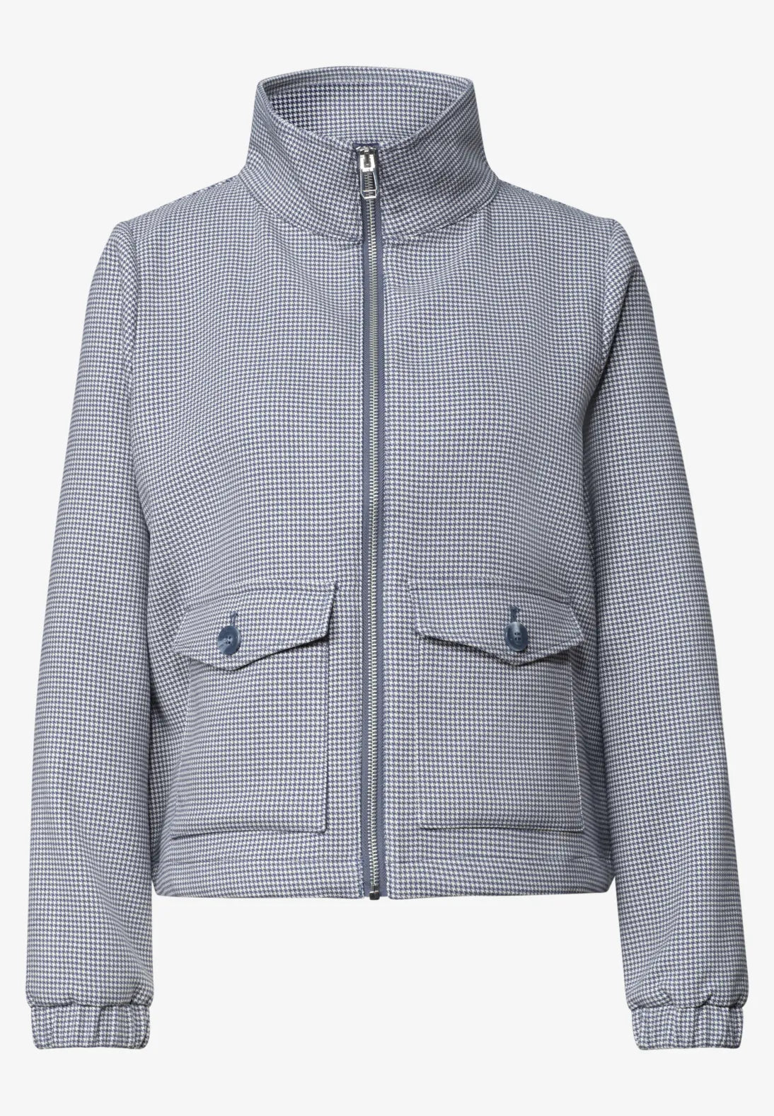 Street One Gingham Print Jacket In whispery Blue