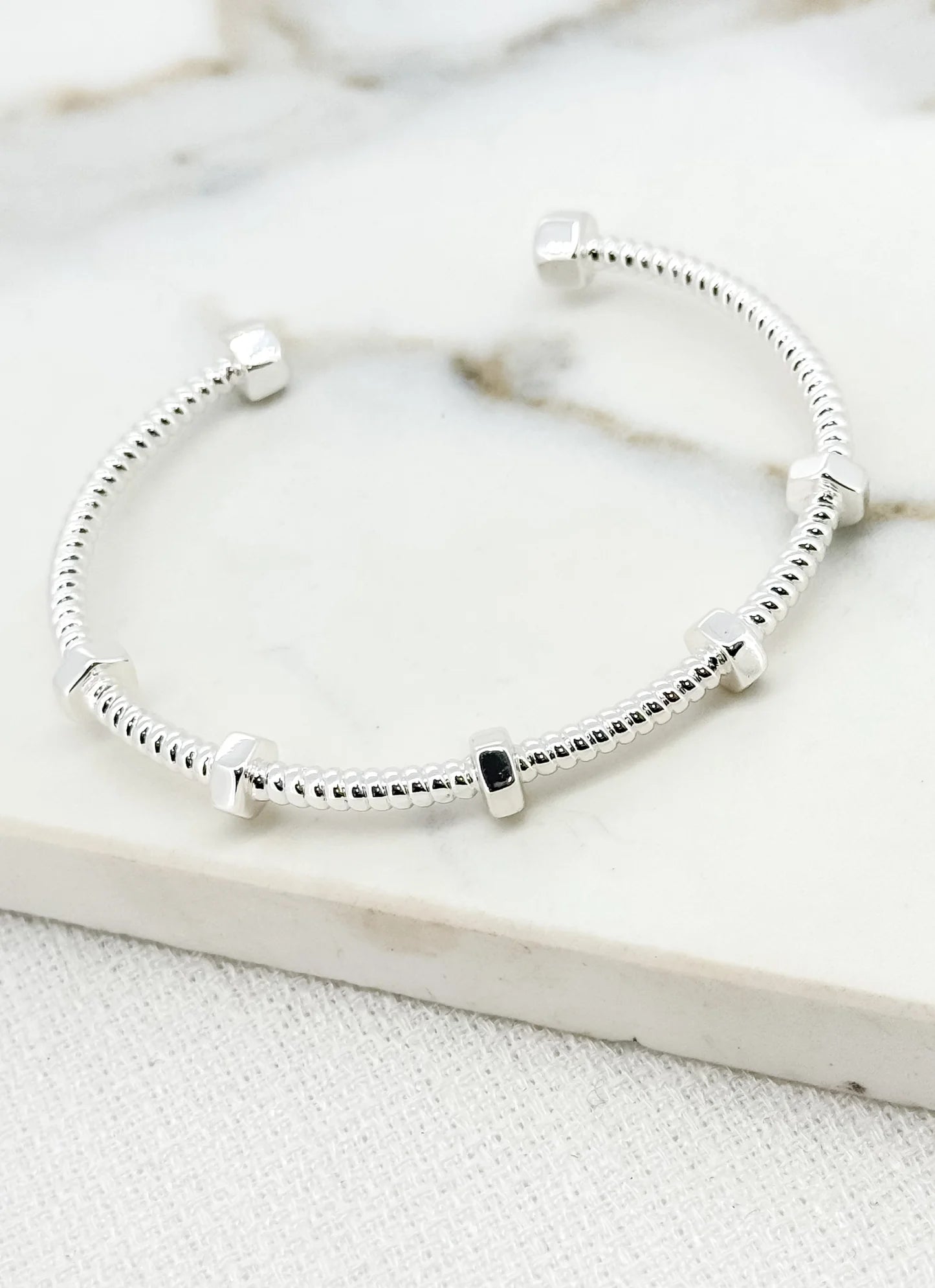 Envy Bangle With Small Bolts In Silver