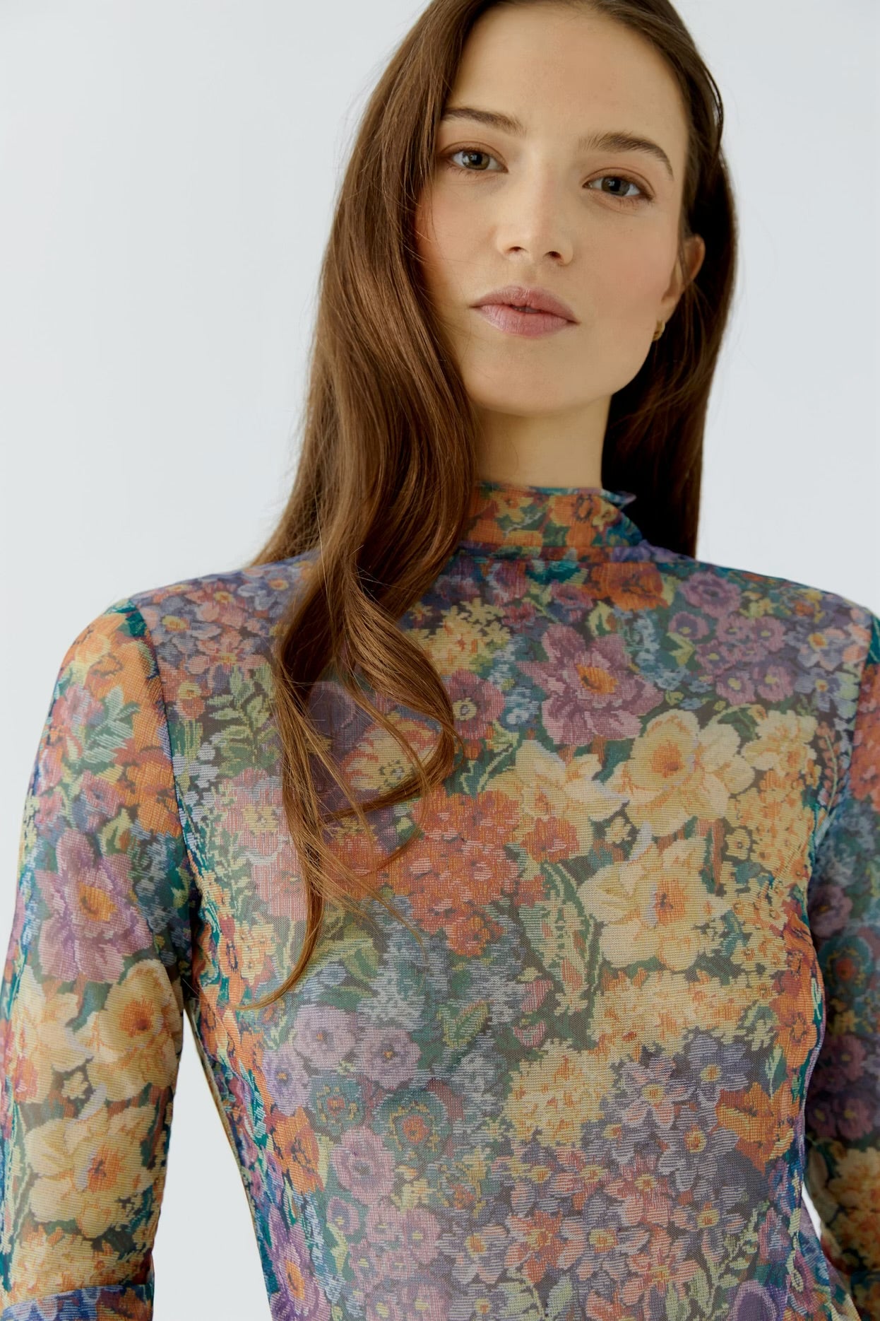 Oui Long sleeve top In Lilac yellow