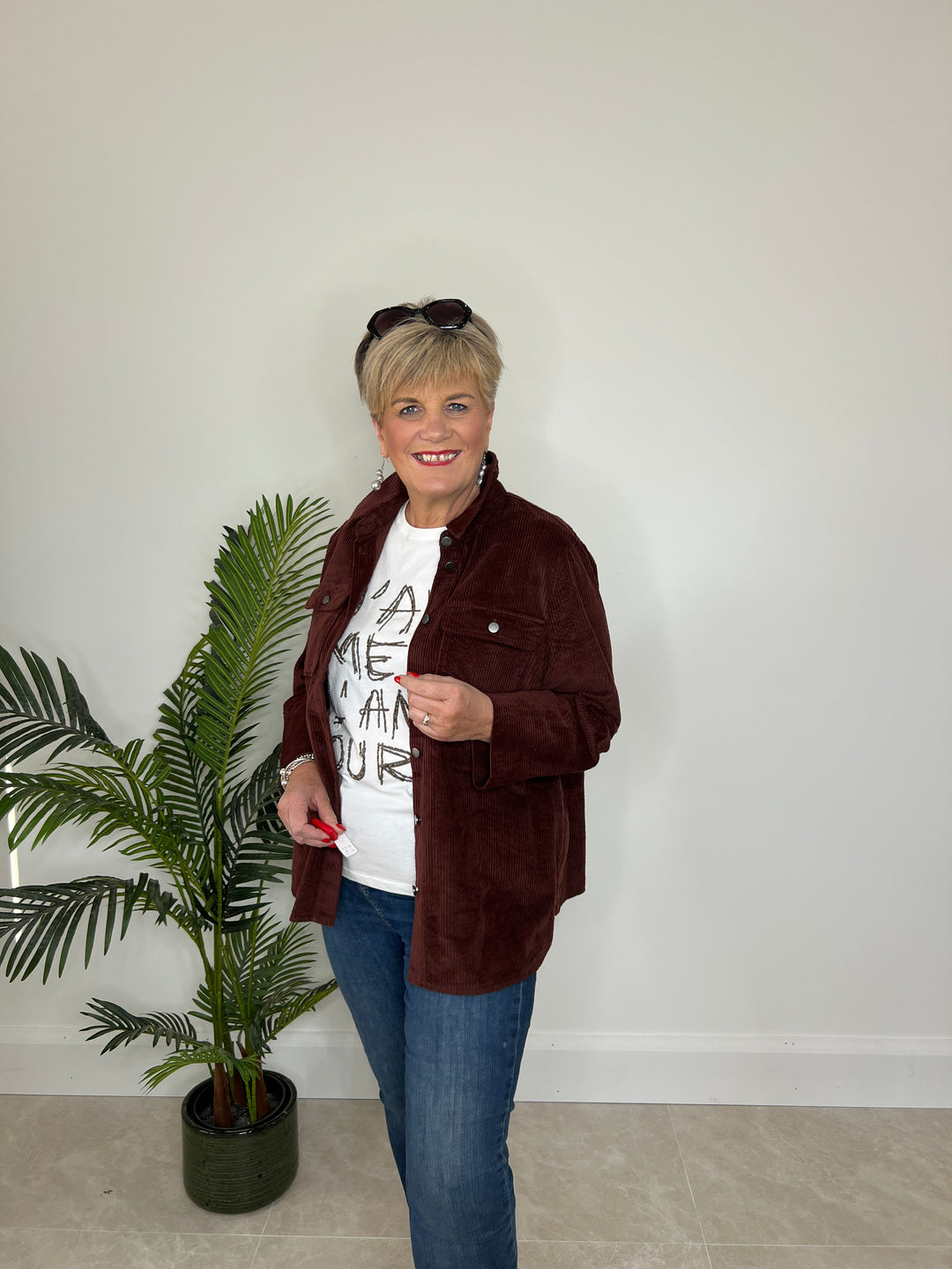 Culture Cubaela Cord Jacket In Bitter Chocolate