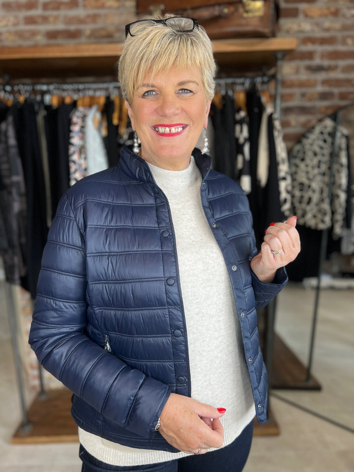 Oui Light weight Coat In Dark Blue