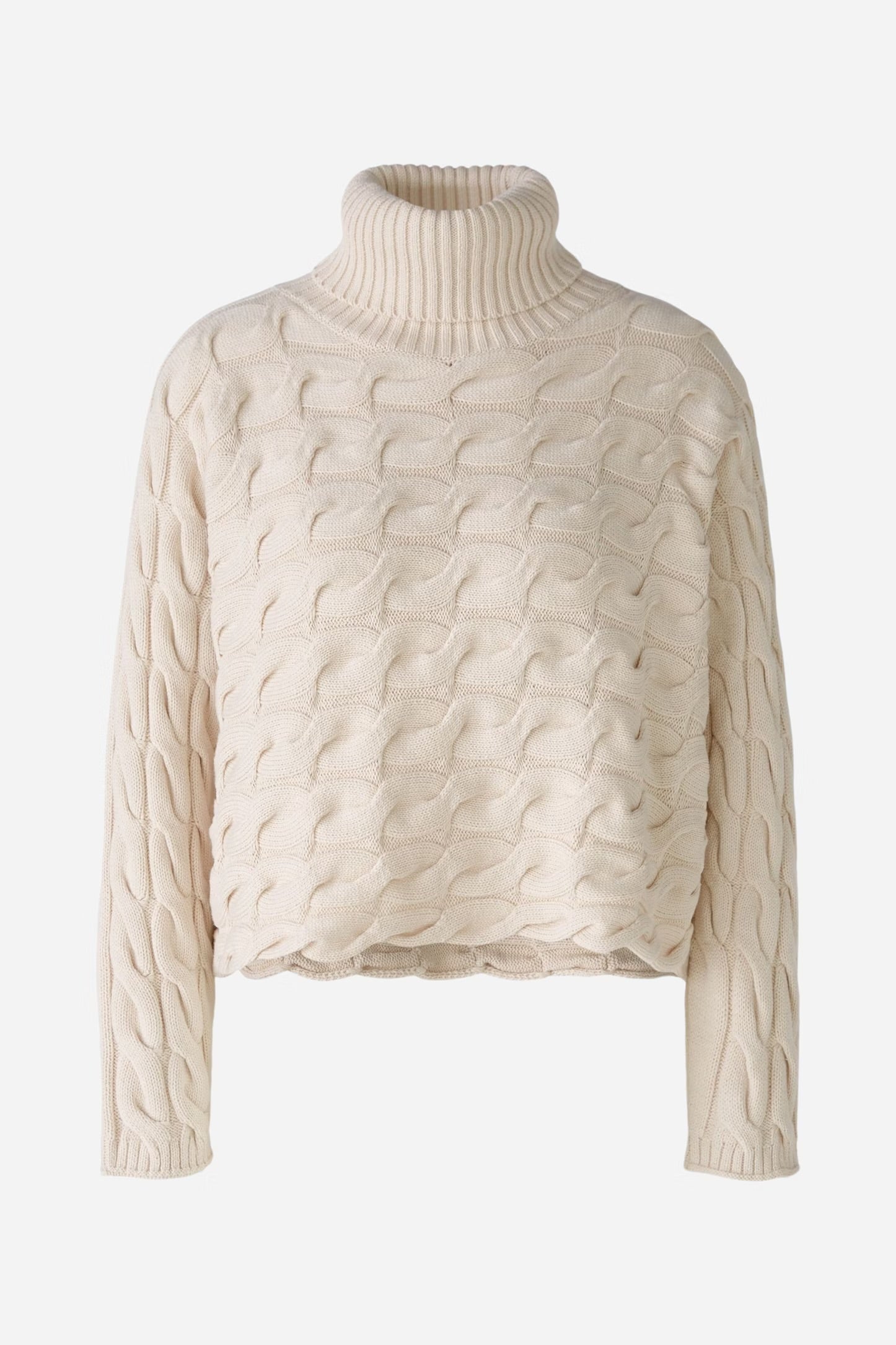 Oui Turtleneck Jumper In Whitecap Grey