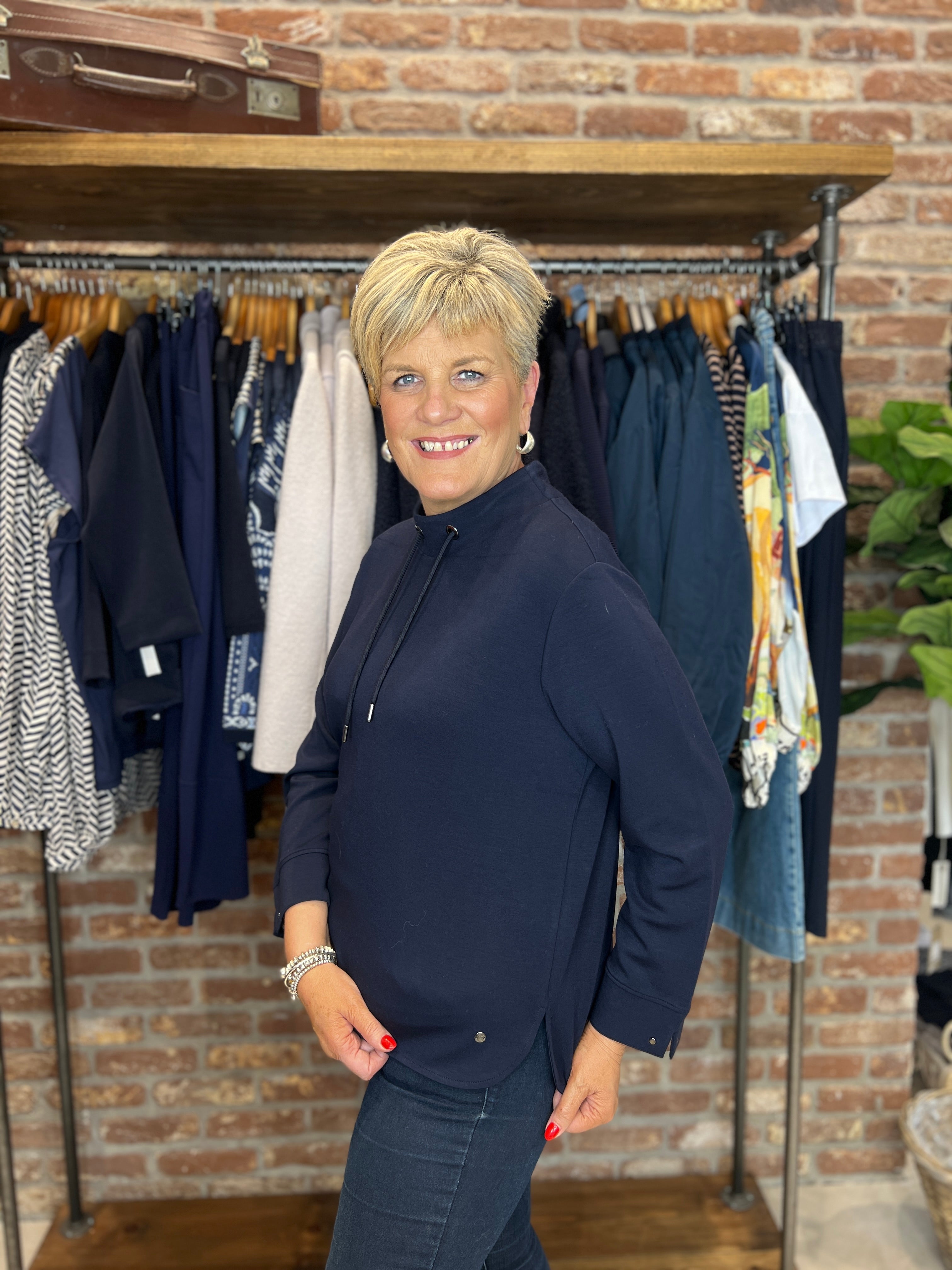 Monari Sweatshirt With Stand up Collar In Night Sky