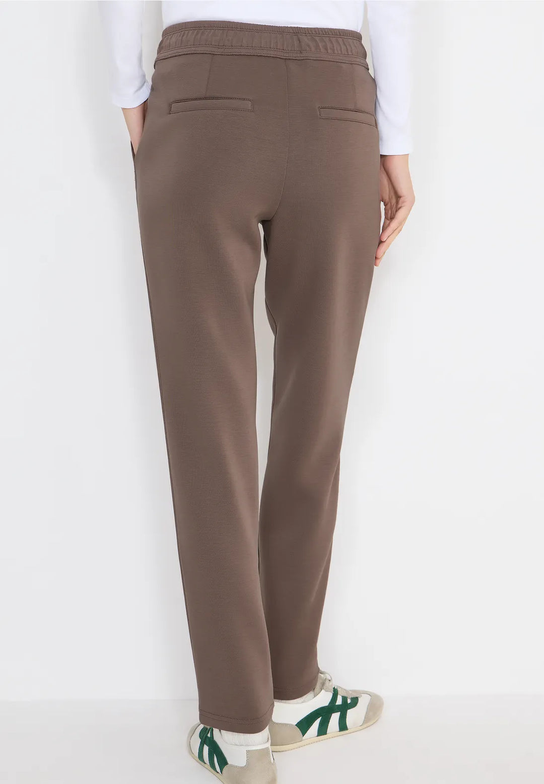 Cecil Tracey Silk Trousers In Urban Taupe