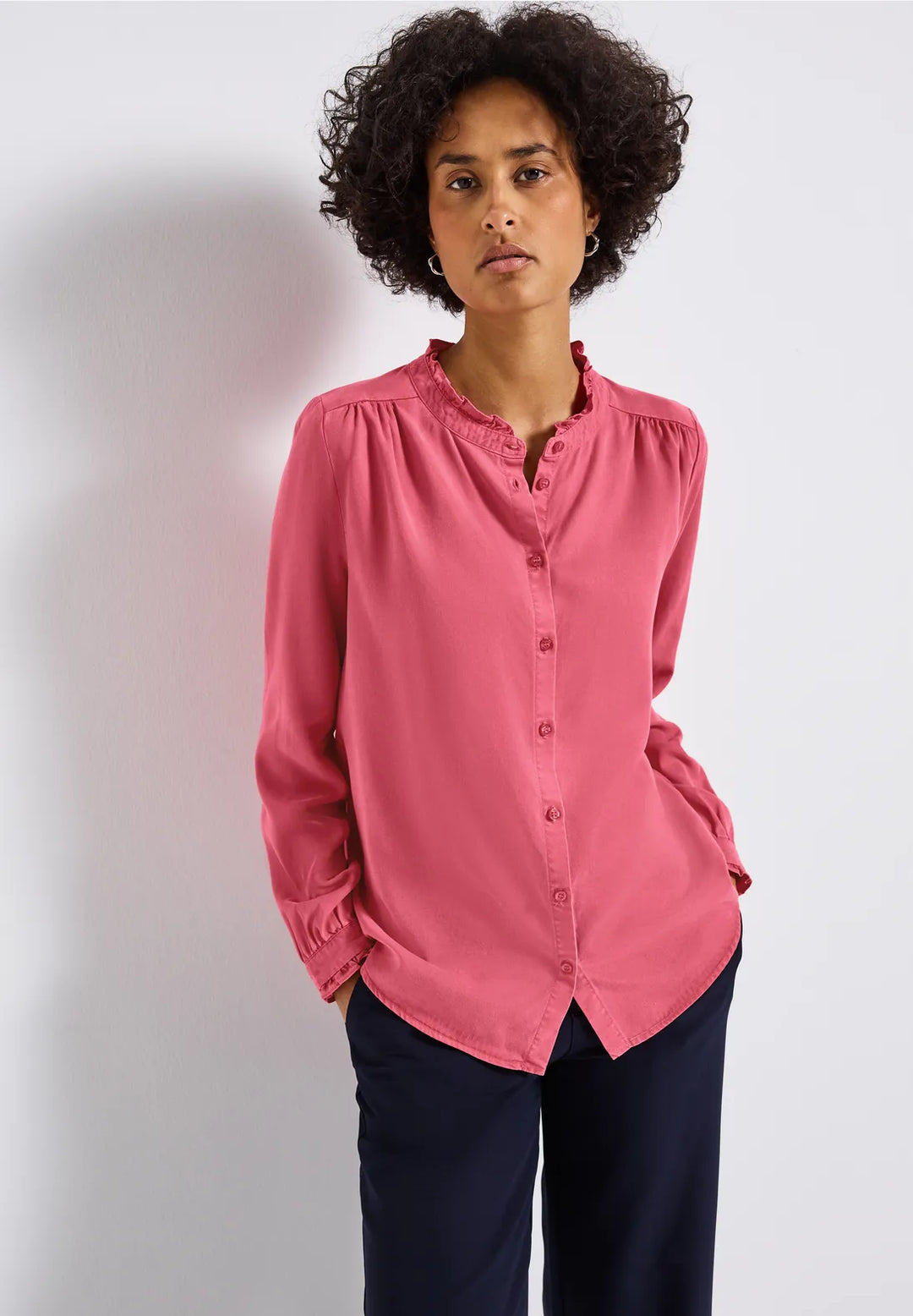 Street One Washed Look Blouse In Almond Coral