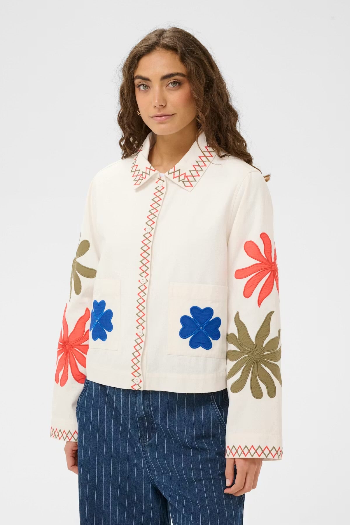 Culture Embroidery Jacket In Spring Gardenia