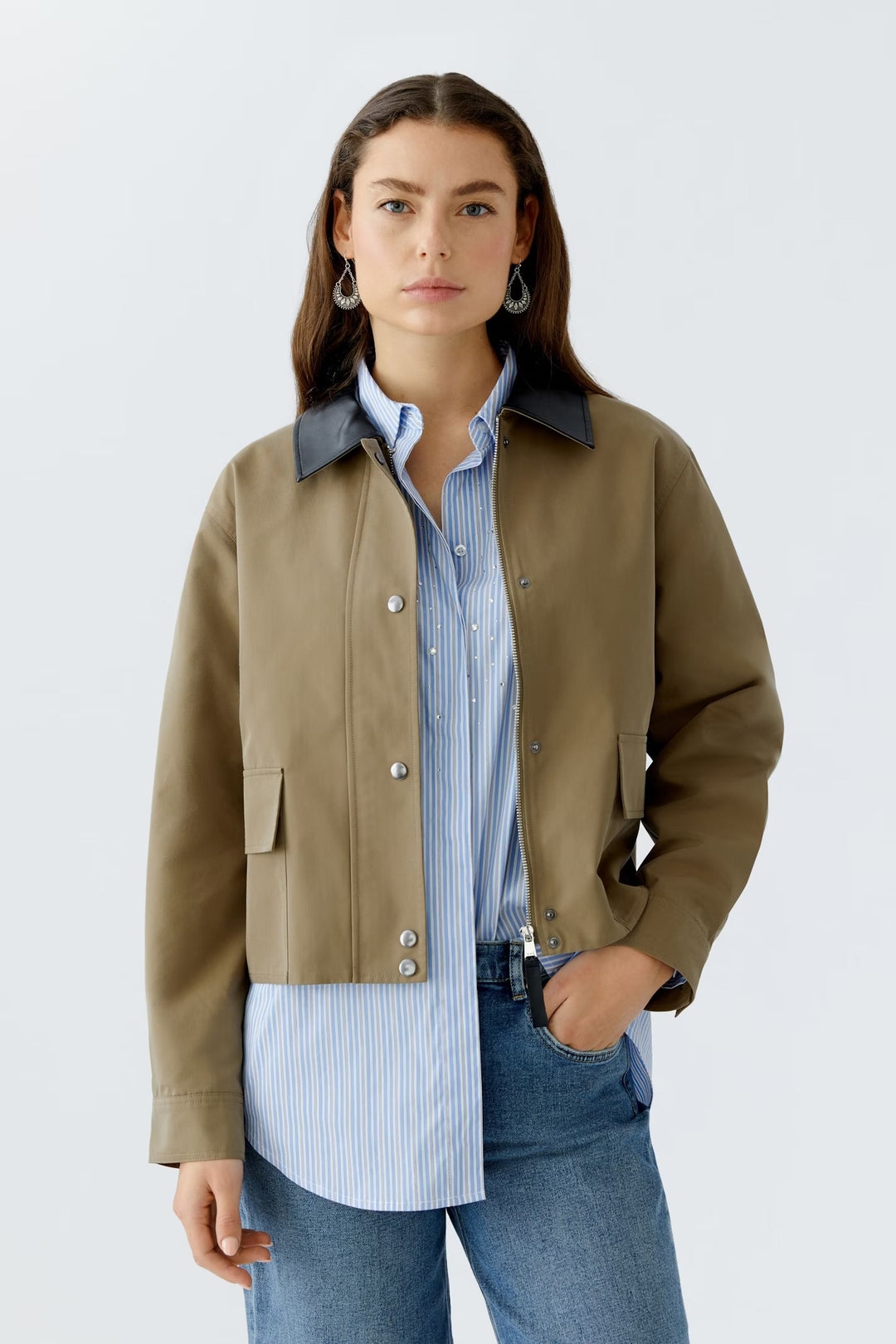 Oui Jacket In Khaki