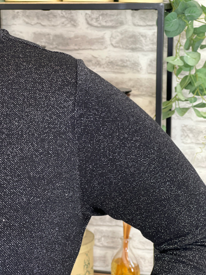 Street One Shinny Turtle Neck Top In Black