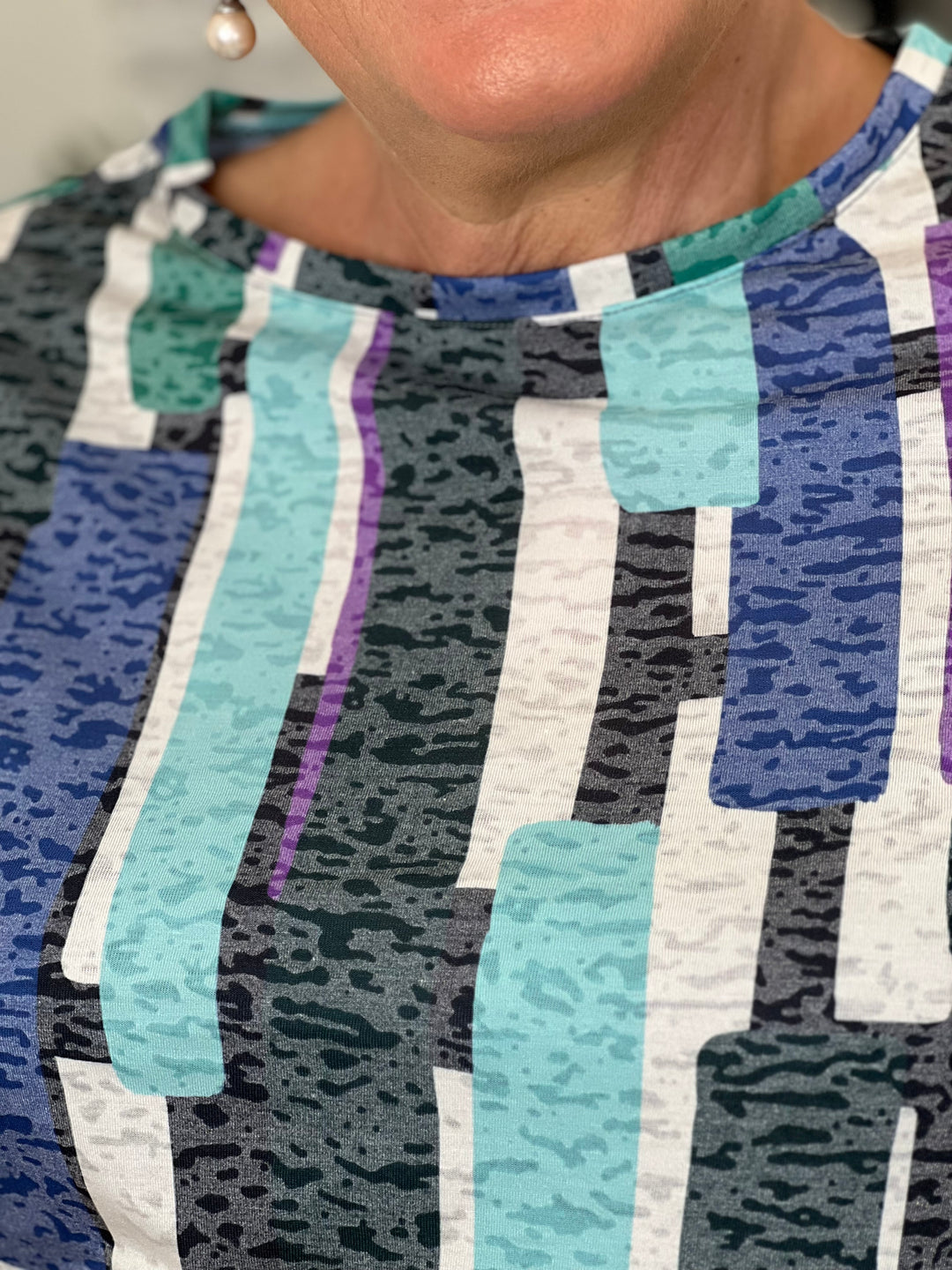 Cecil Big Print T-shirt In Fir Green