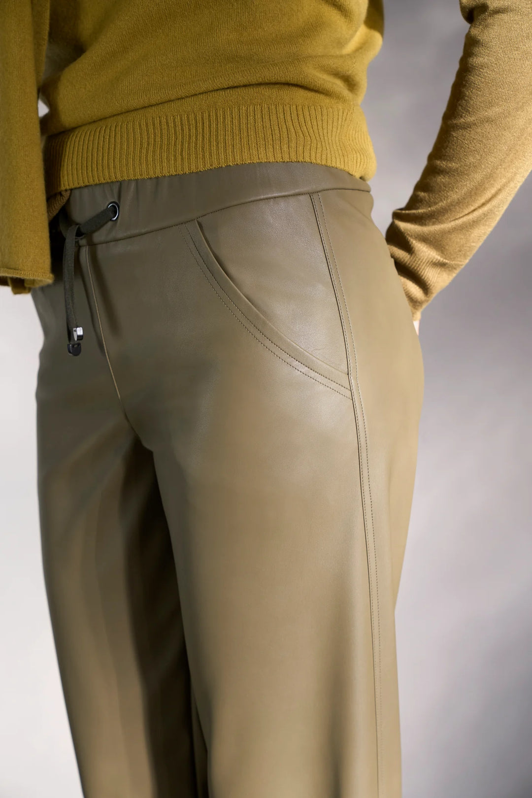 Stehmann Rhonda Pleather Trousers In Forest