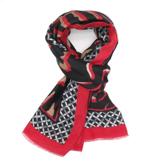 Amelia Zebra Print Scarf In Red