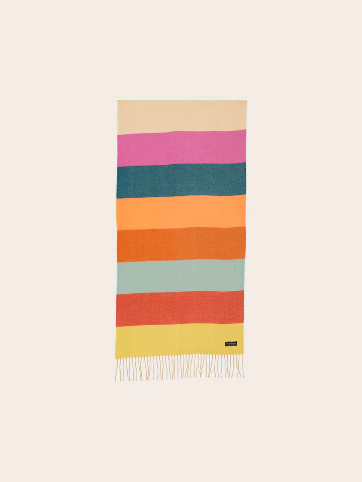 Cashmink Striped Patterned Scarf In Multicoloured