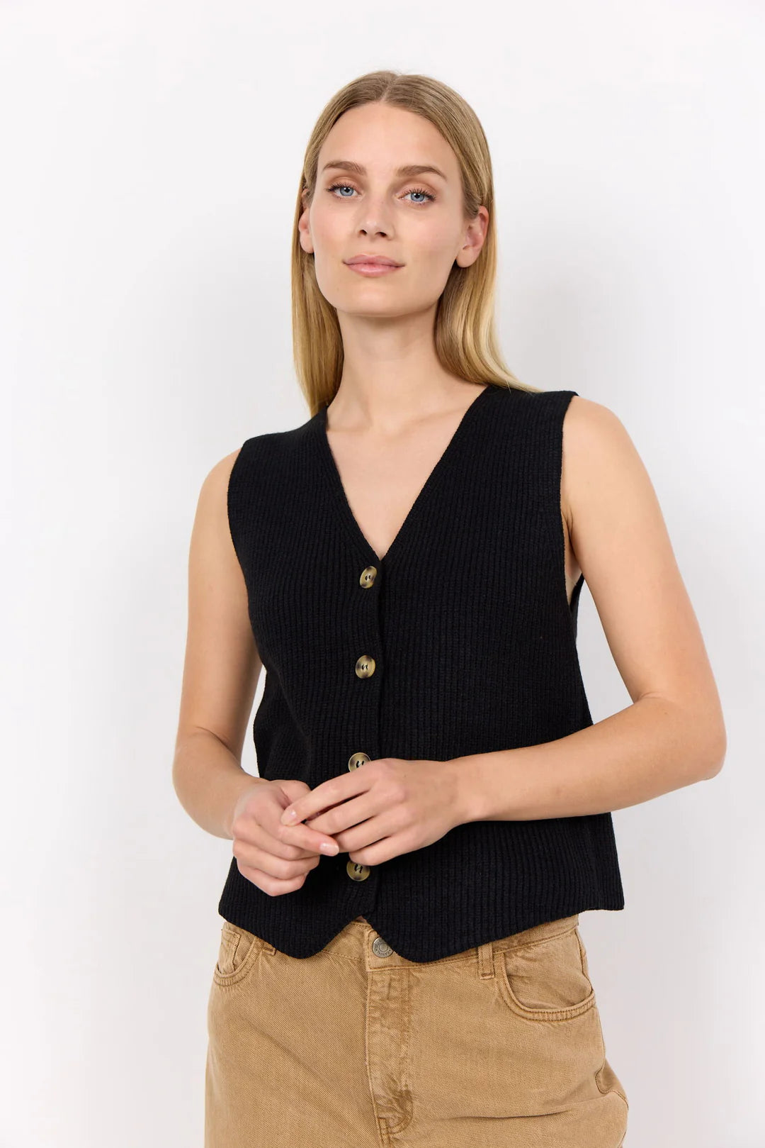 Soya Concept Ilia Waistcoat in Black