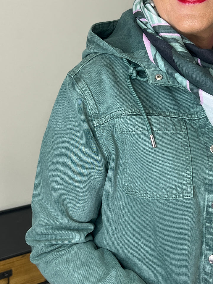 Cecil Overshirt With Hood In Khaki