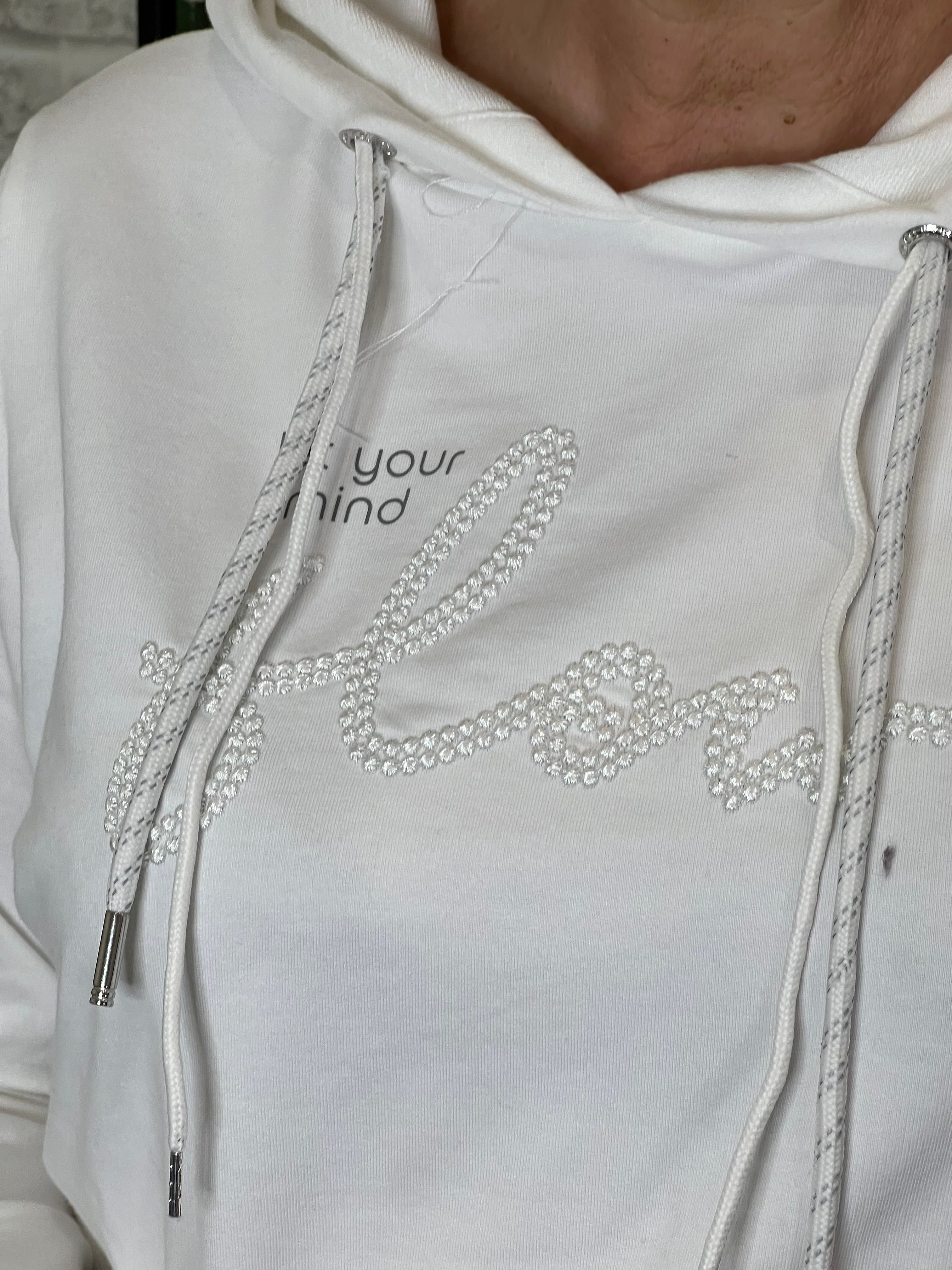 Cecil Hoodie with embroidery In Vanilla White