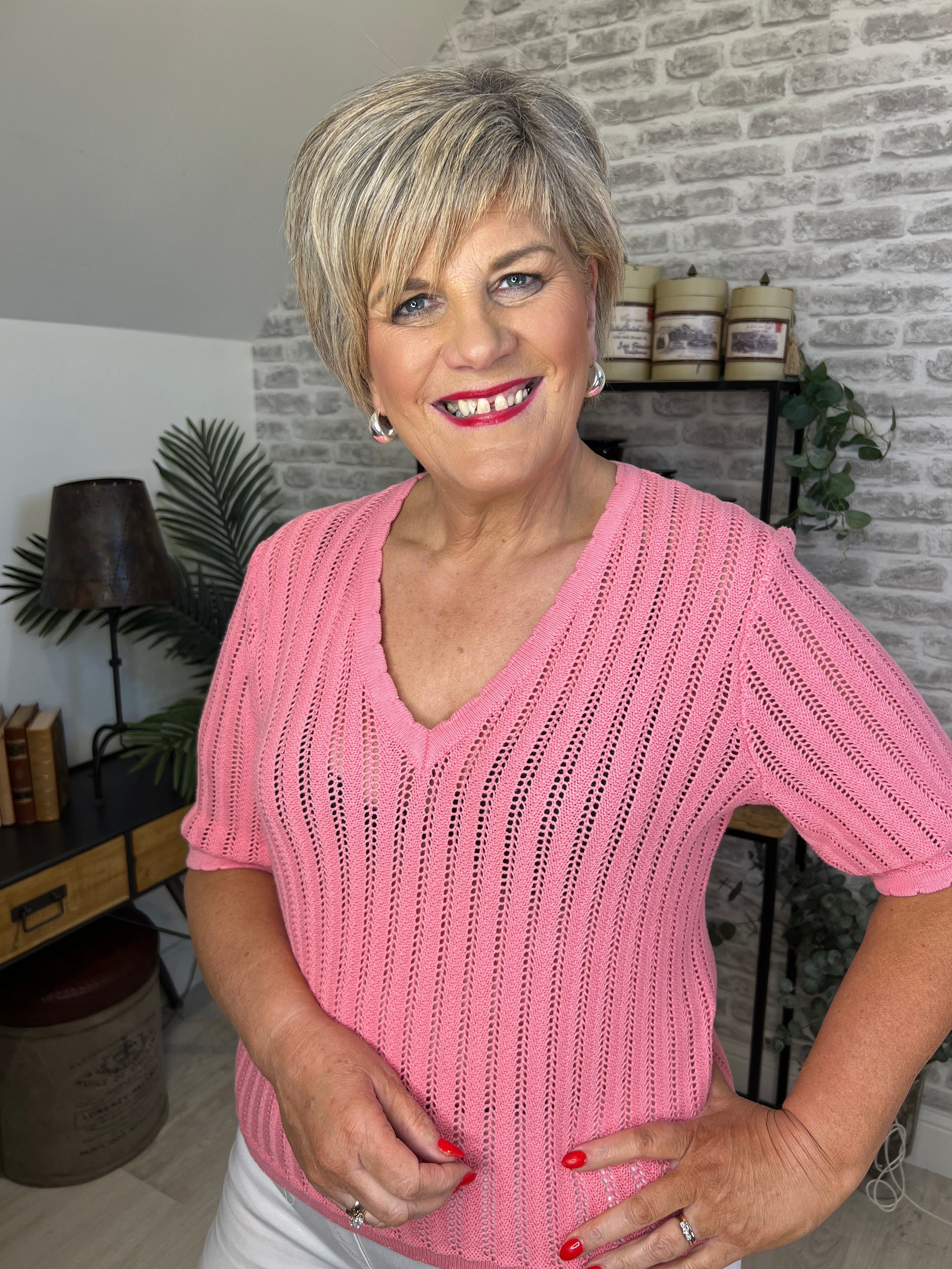 Nümph Nupoelle Pullover In Flamingo Pink