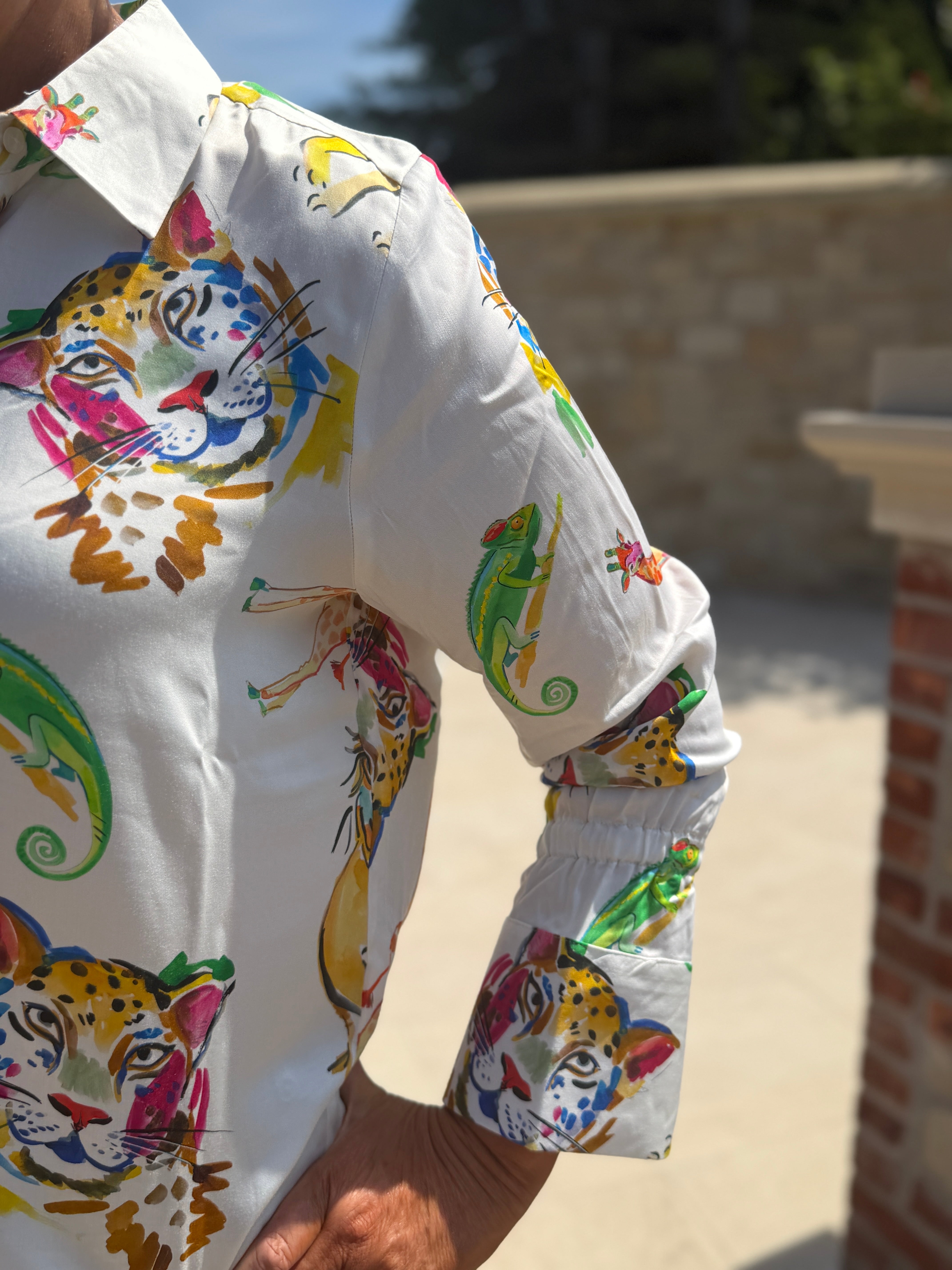 Milano Italy Patterned shirt in  Cream multi